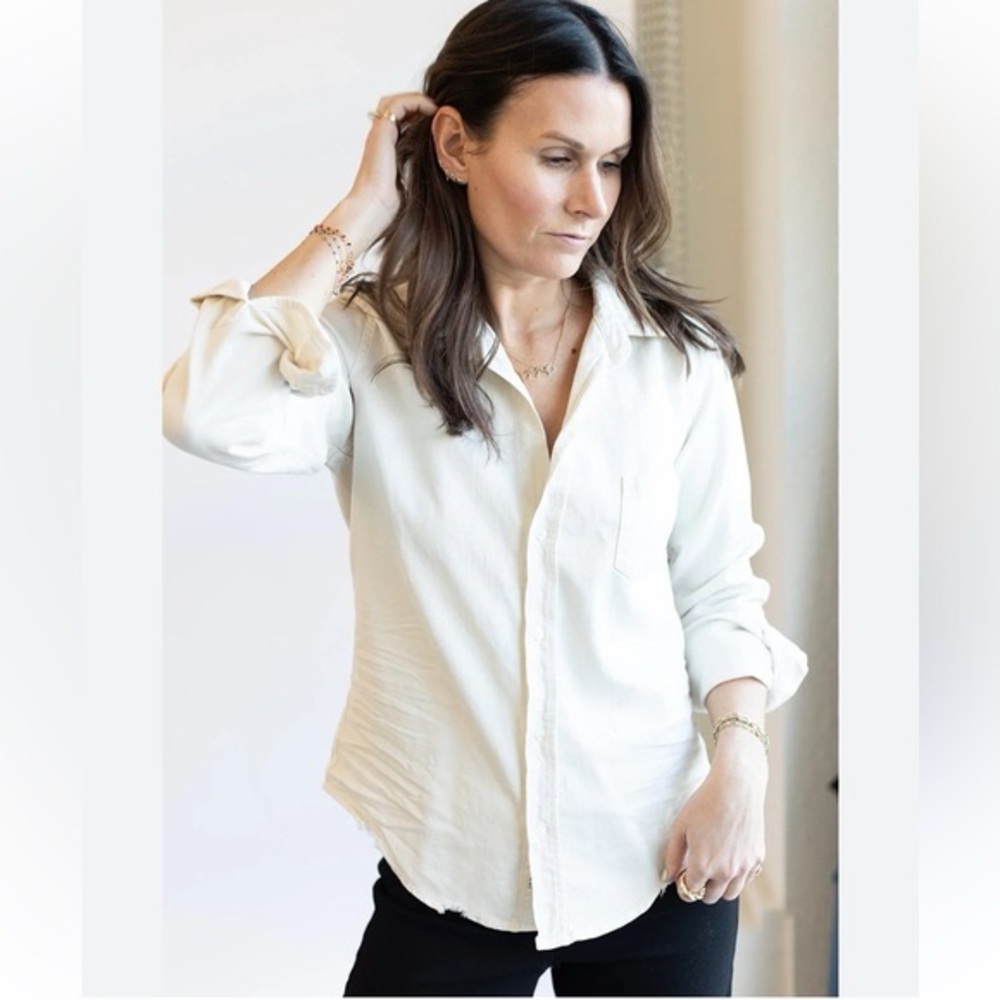Frank & Eileen Tee Lab Casual Button Up Long Sleeve Shirt Cotton Woman’s Small